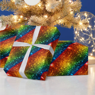 Rainbow Astral Glitter Only Love Is Real Wrapping Paper