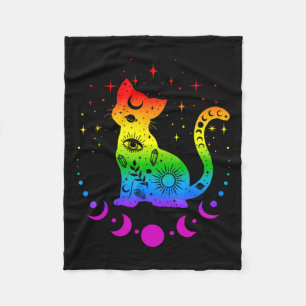 Rainbow Astrology Cat Lgbt Gay Pride Flag  Fleece Blanket