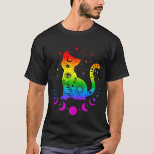 Rainbow Astrology Cat Lgbt Gay Pride Flag T-Shirt