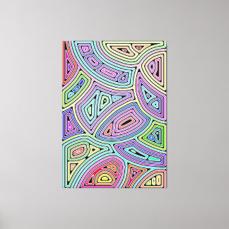 rainbow asymmetrical abstract shapes 2 canvas print
