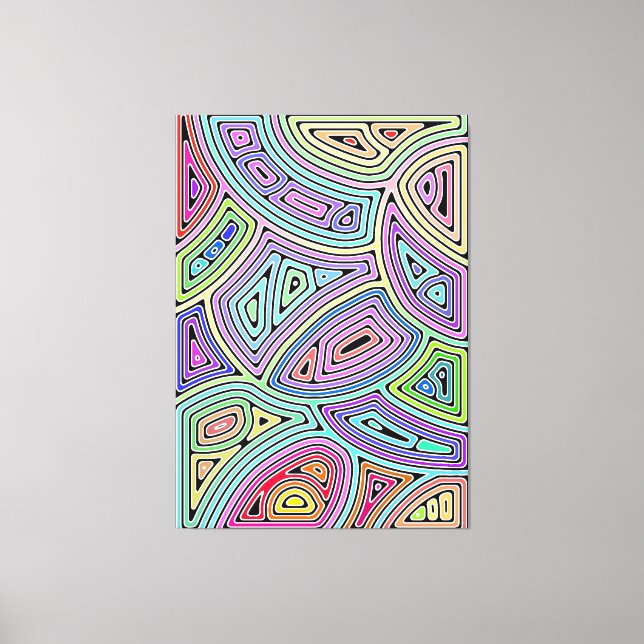rainbow asymmetrical abstract shapes 2 canvas print (Front)