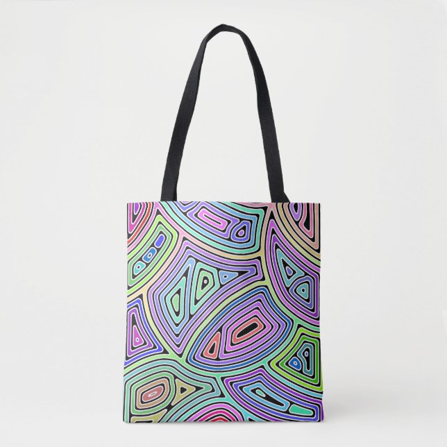 rainbow asymmetrical abstract shapes 2 tote bag (Front)
