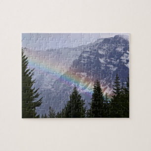 Rainbow at Glacier National Park - Mountains Jigsaw Puzzle