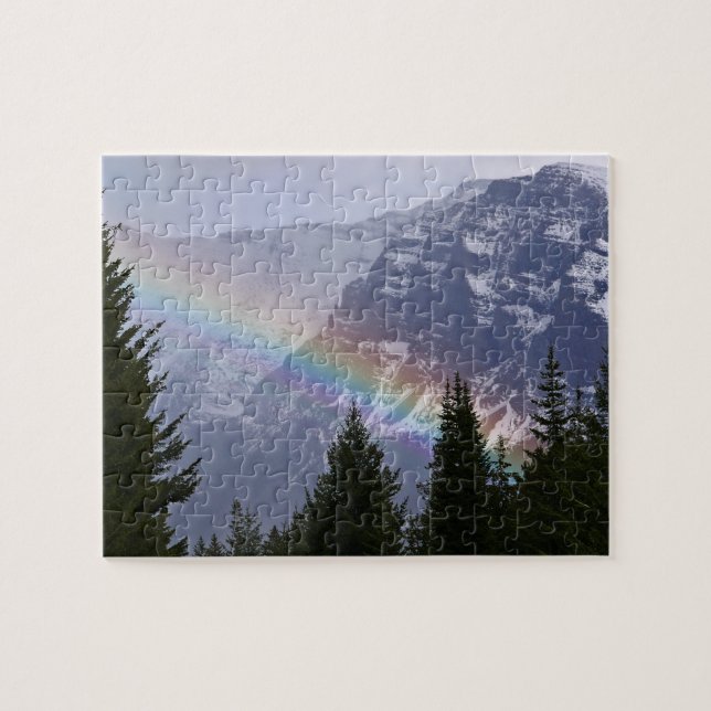 Rainbow at Glacier National Park - Mountains Jigsaw Puzzle (Horizontal)