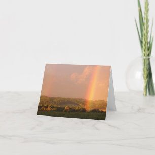 Rainbow at Sunset Holiday Card