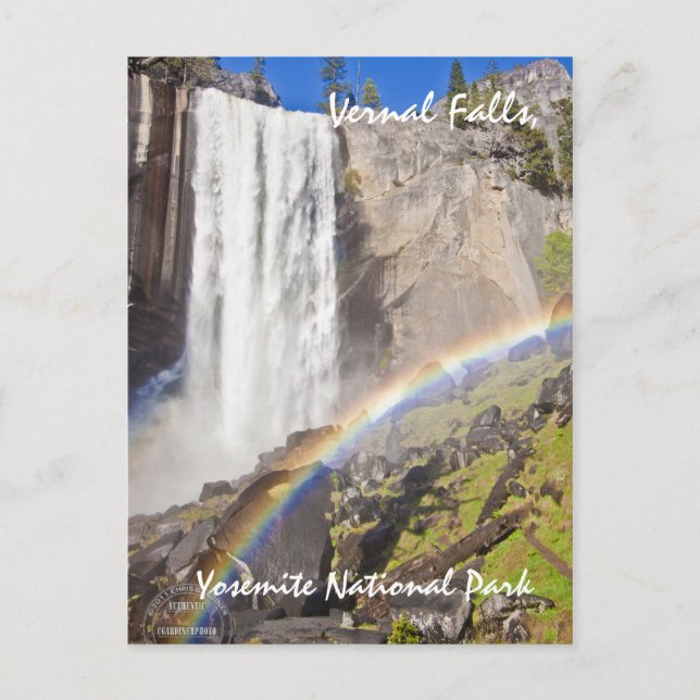 Rainbow at Vernal Falls, Yosemite Postcard (Front)