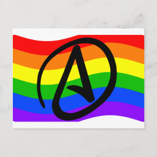 Rainbow Atheist Flag Postcard