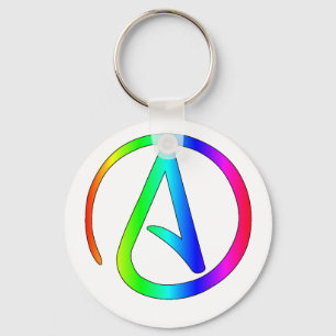 Rainbow Atheist Key Ring
