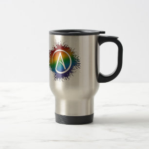 Rainbow Atheist Symbol Travel Mug