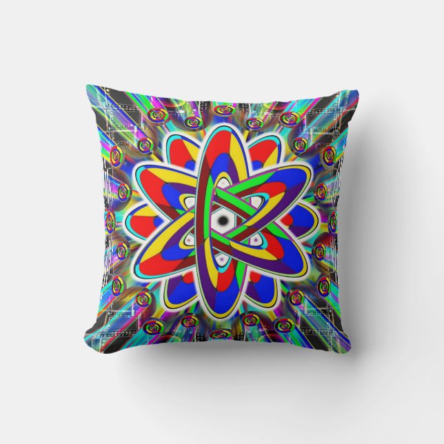 Rainbow Atomic Freak Out Cushion (Front)