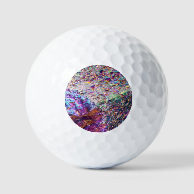 Rainbow Aura Crystals Golf Balls (Front)