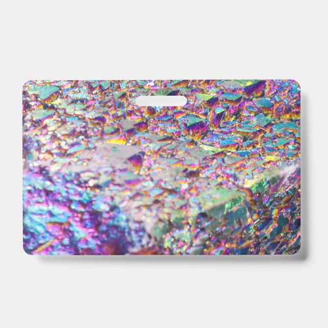 Rainbow Aura Crystals ID Badge (Front)
