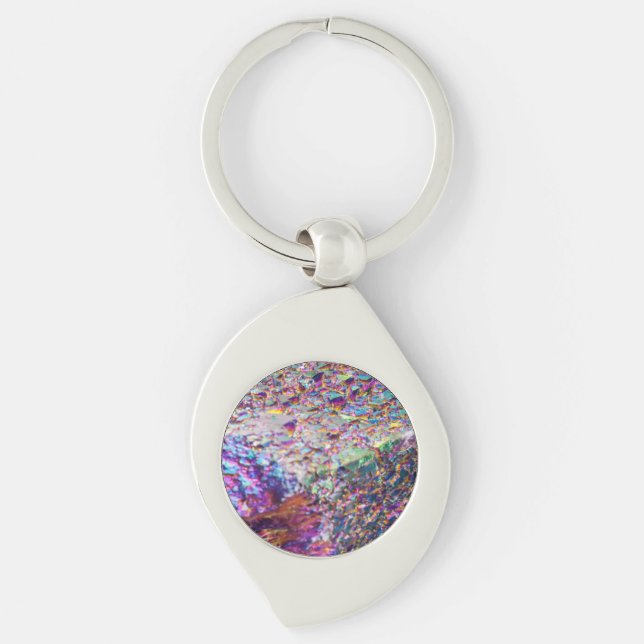 Rainbow Aura Crystals Key Ring (Front)