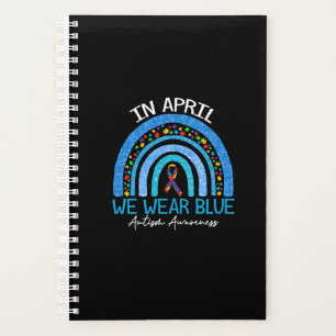 Rainbow Autism In April We Wear Blue Autism Planner