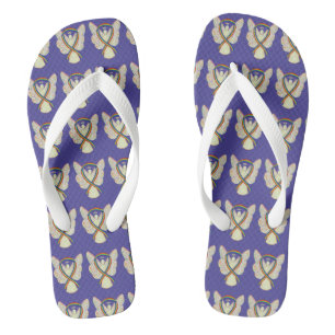 Rainbow Awareness Ribbon Angel Custom Flip Flops