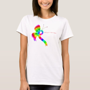 Rainbow Awareness Ribbon Butterfly T-Shirt