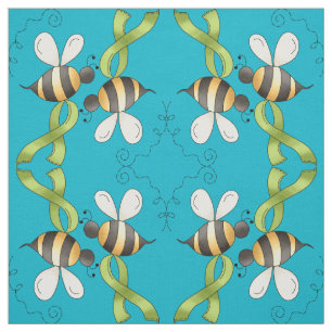 Rainbow Awareness Ribbon & Flowers Fabric