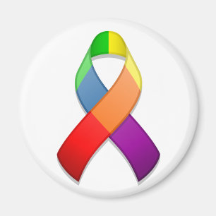 Rainbow Awareness Ribbon II Magnet