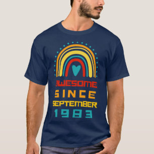 Rainbow Awesome Since September 1983 38th Birthday T-Shirt