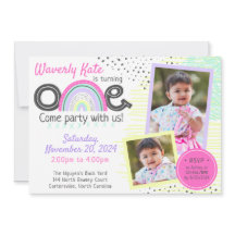 Rainbow Baby 1st Birthday Kawaii Doodles 2-Photo