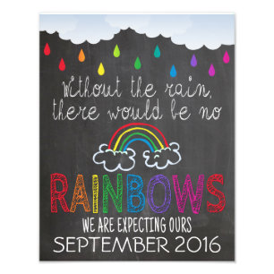 Rainbow Baby Announcement Photo Prop Sign, 11 x 14