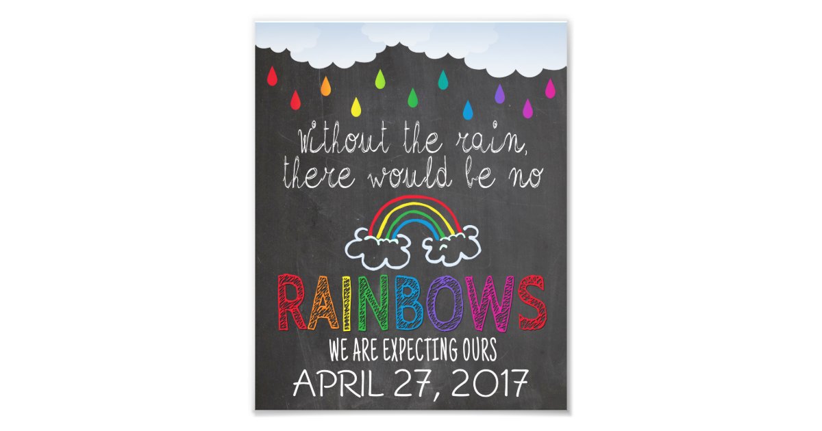 Rainbow Baby Announcement Photo Prop Sign 8 X 10 Zazzle Co Uk