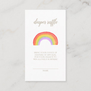 Rainbow Baby Baby Shower Diaper Raffle Card