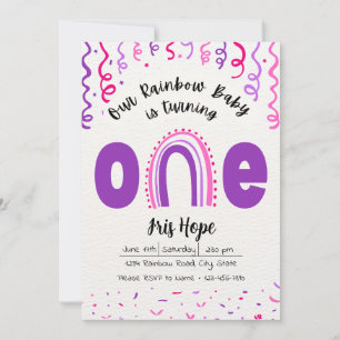 Rainbow Baby Birthday Invitation