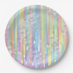 Rainbow Baby Boy Baby Shower Paper Plate