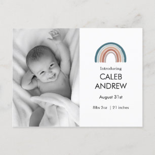 Rainbow Baby Boy Birth Announcement