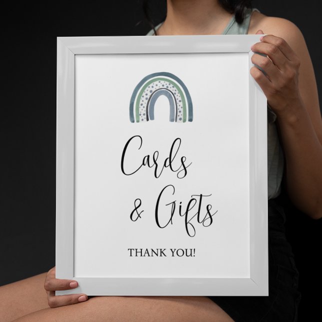 Rainbow Baby Boy Cards and Gifts  Baby Shower Sign (Creator Uploaded)