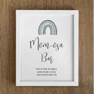 Rainbow Baby Boy Mum-osa Bar Baby Shower Sign