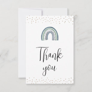 Rainbow Baby Boy Shower Thank You Card