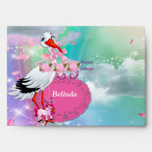Rainbow Baby Butterfly Fairy Baby Shower Envelopes