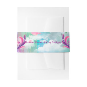 Rainbow Baby Butterfly Fairy Baby Shower Invitation Belly Band