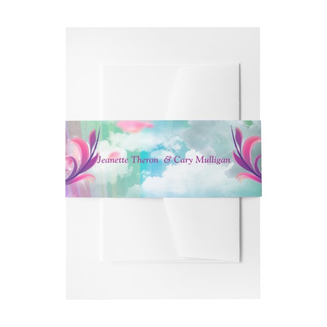 Rainbow Baby Butterfly Fairy Baby Shower Invitation Belly Band (Front Example)