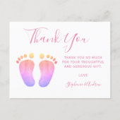 Rainbow Baby Feet Baby Shower Thank You  Postcard (Front)