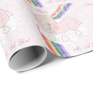 Rainbow Baby Girl Customised Wrapping Paper