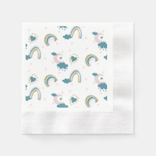 Rainbow Baby Pastel Pattern – Whimsical Nursery Napkin