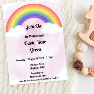 Rainbow Baby (Pink) Shower Invitation