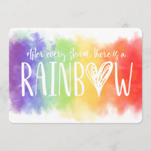 Rainbow Baby Pregnancy Announcement Card