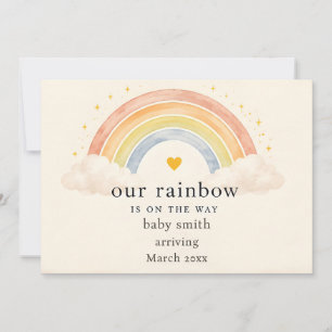 Rainbow Baby Pregnancy Announcement Card