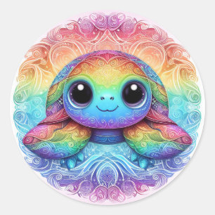 Rainbow baby sea turtle stickers