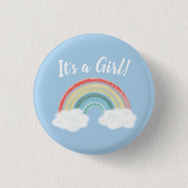 Rainbow Baby Shower Blue Boy 3 Cm Round Badge (Front)