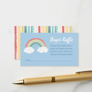 Rainbow Baby Shower Blue Boy Enclosure Card