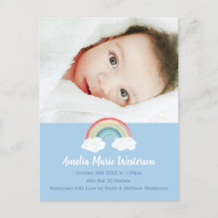 Rainbow Baby Shower Blue Boy Postcard