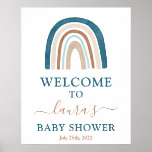Rainbow Baby Shower Boy Welcome sign