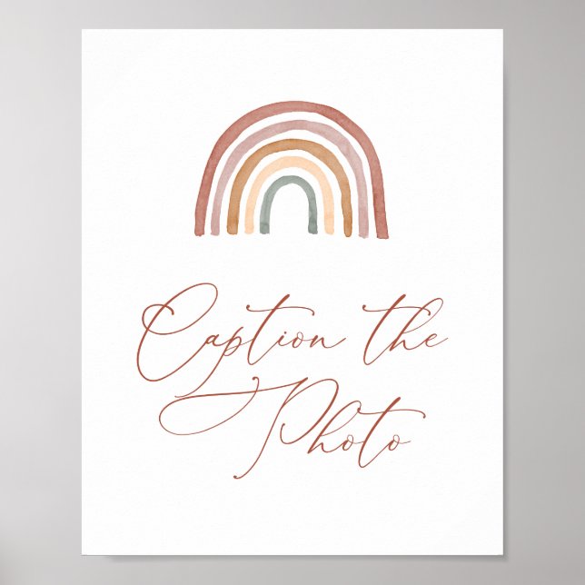 Rainbow Baby Shower Caption The Photo Sign (Front)