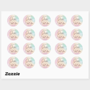 Rainbow Baby Shower Colourful Watercolor Custom Classic Round Sticker