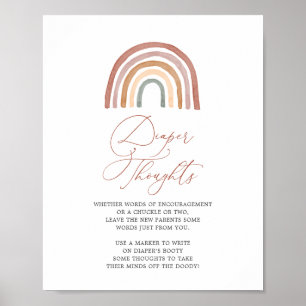 Rainbow Baby Shower Diaper Thoughts Sign
